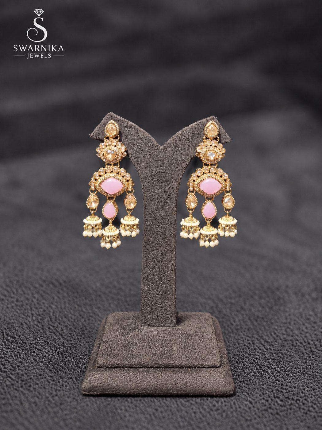 Antique Mandala Bead Fringe Jhumkas view 1
