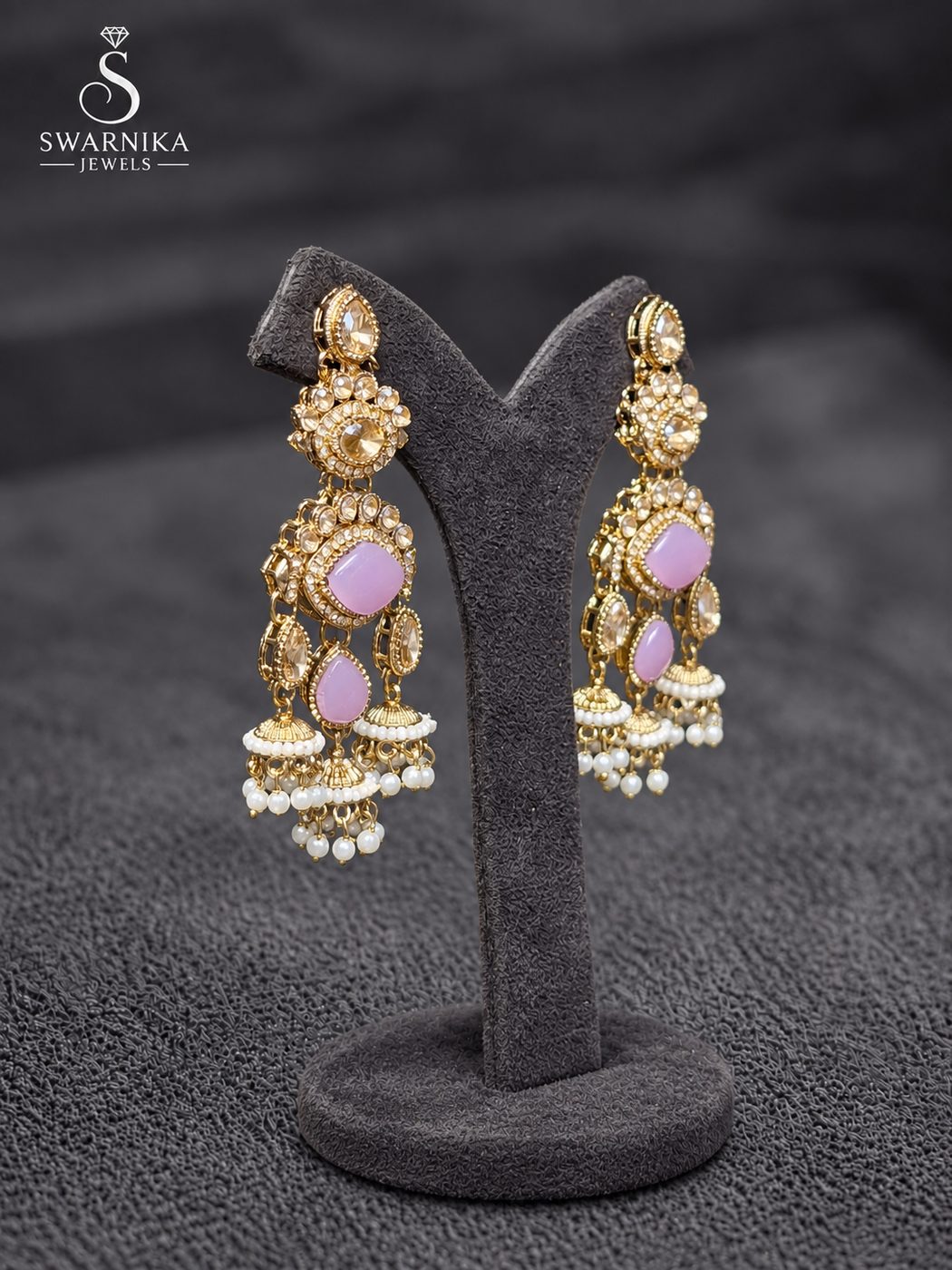 Antique Mandala Bead Fringe Jhumkas view 2