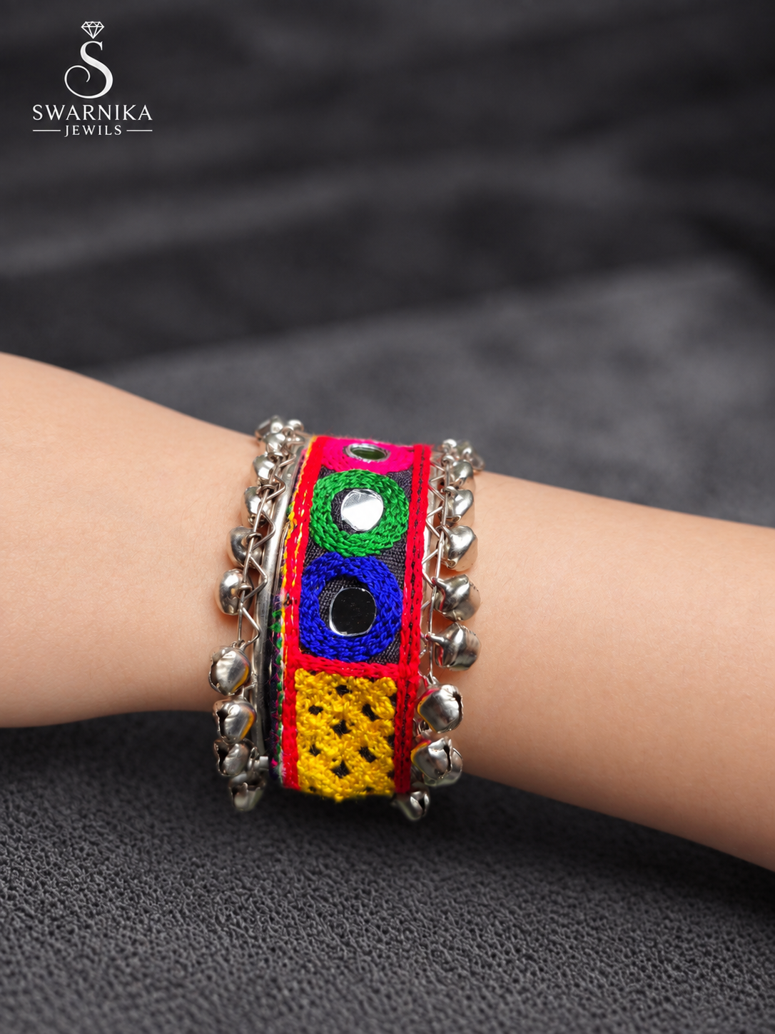 Boho Shell Cluster Oxidised Statement Kada view 1
