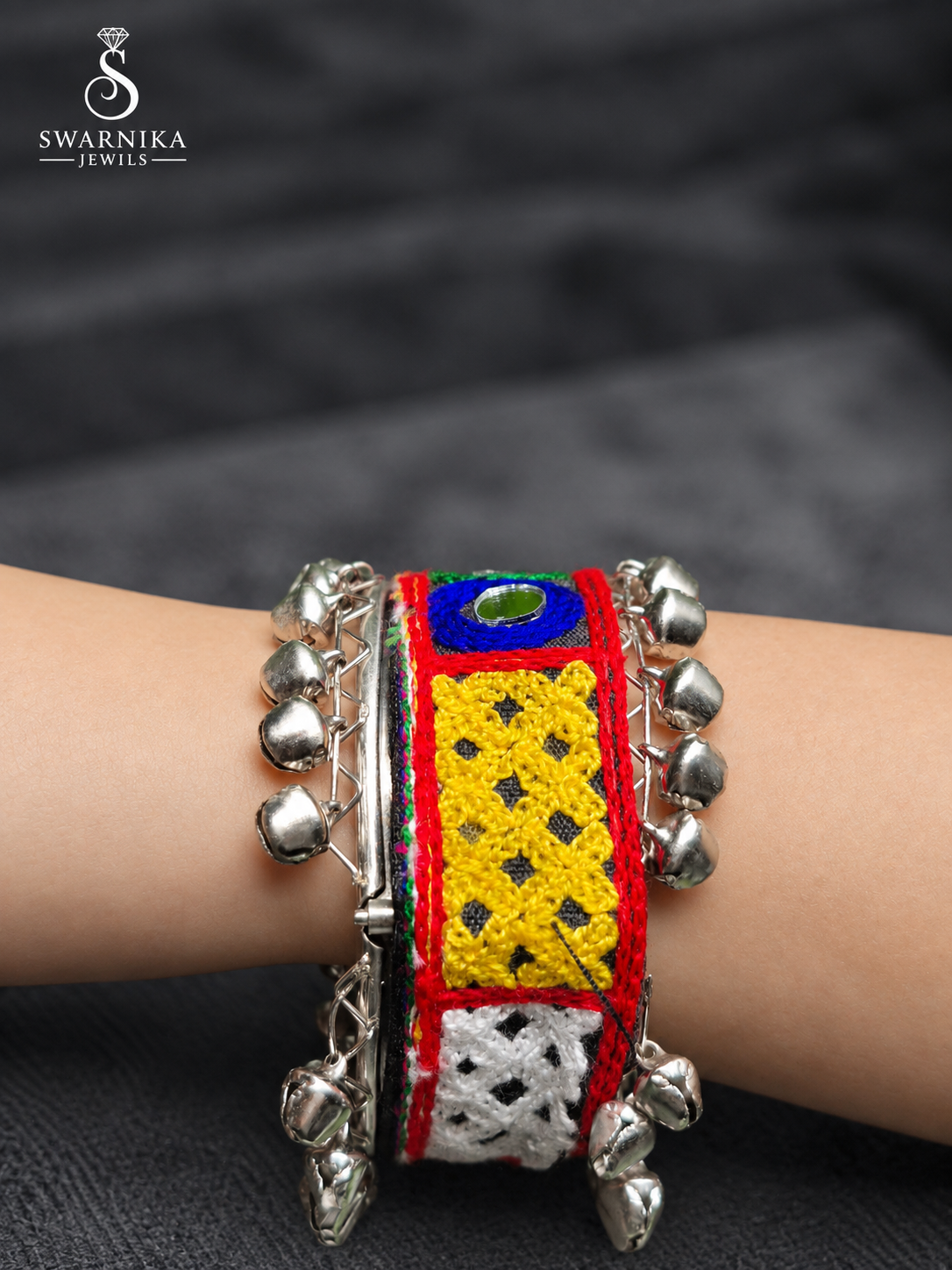 Boho Shell Cluster Oxidised Statement Kada view 2