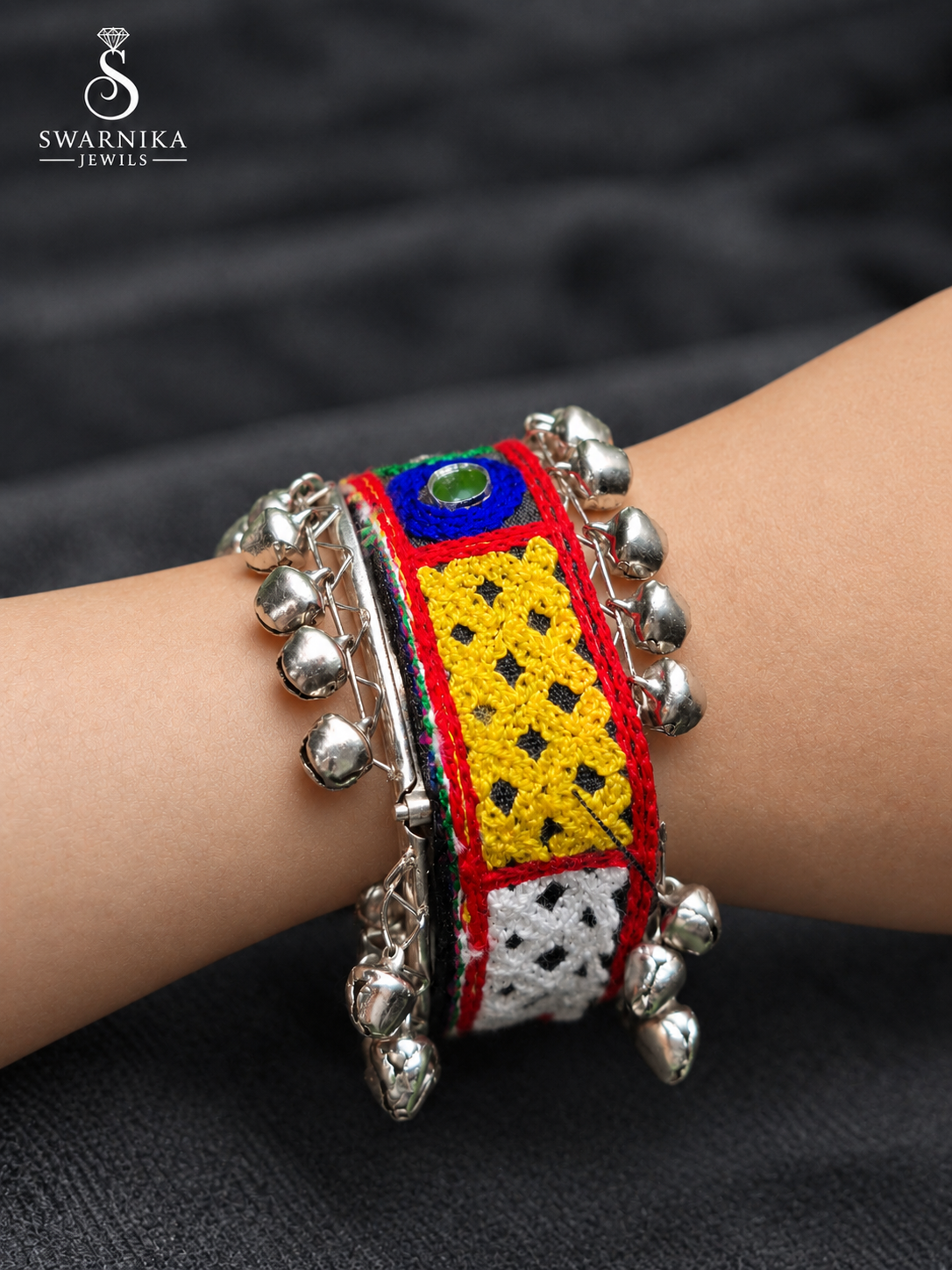 Boho Shell Cluster Oxidised Statement Kada view 3