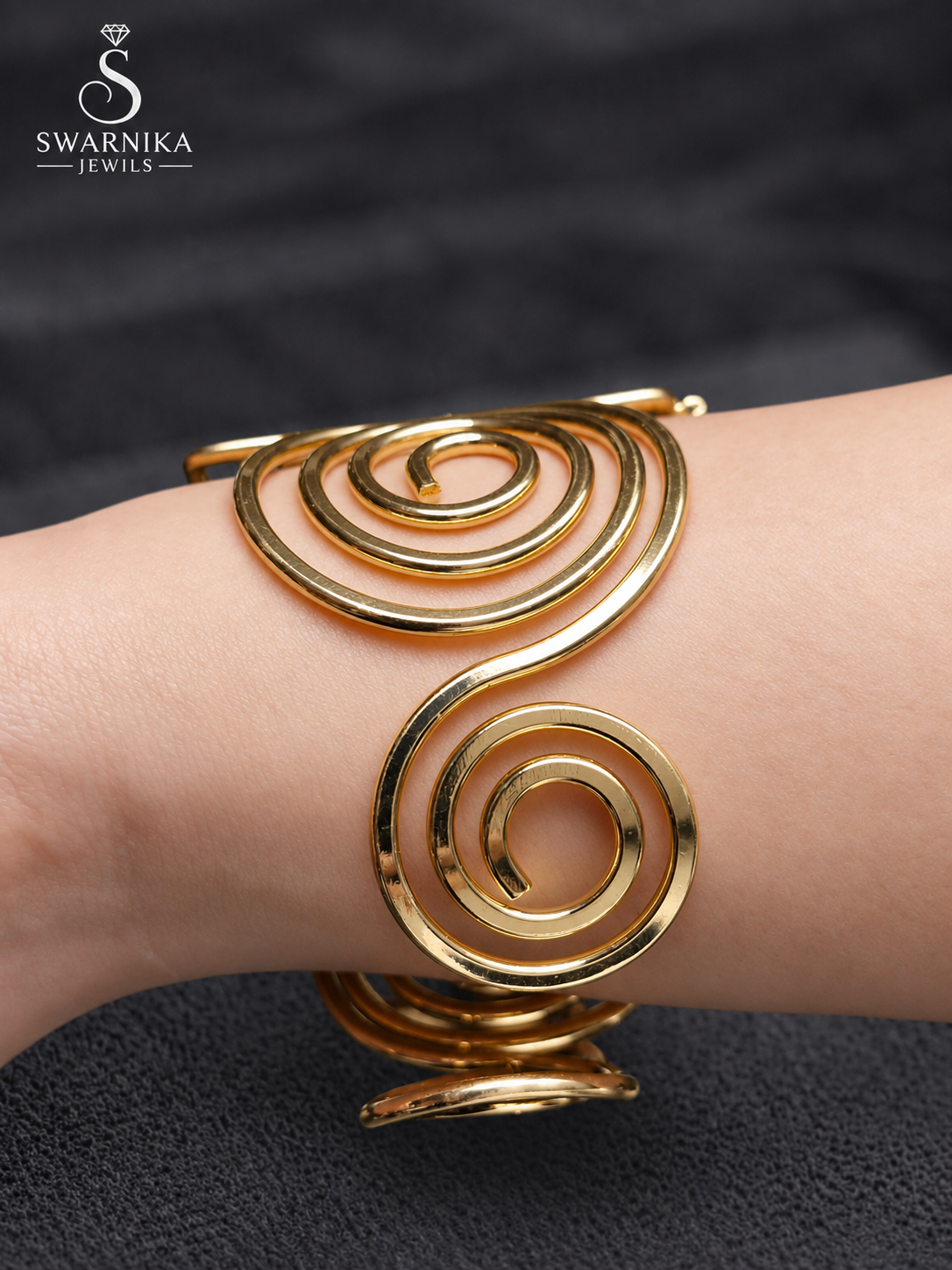 Bold Horizontal Band Silver Cuff Kada view 2
