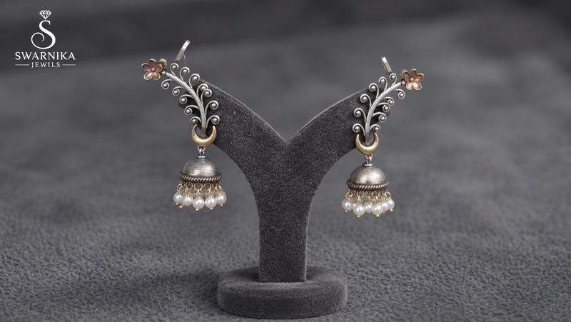 Climber Crescent Pearl Jhumkas