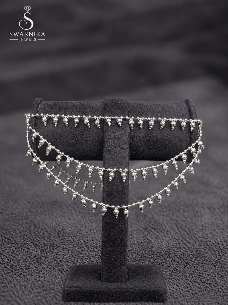Crystal Stud Pearl Cascade Chain Earrings