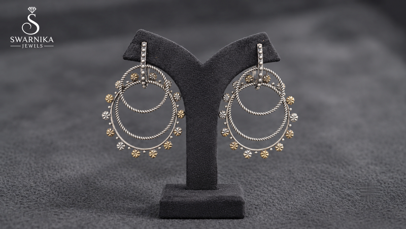 Dual Hoop Floral Rope Earrings