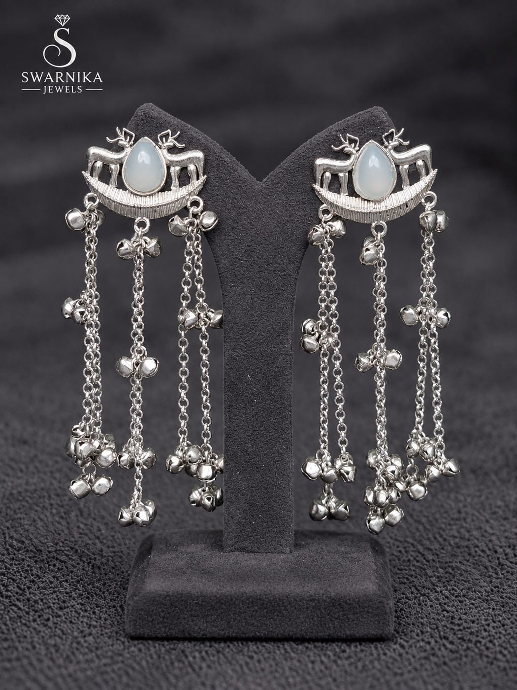 Filigree Dome Ghungroo Drop Jhumkas view 1