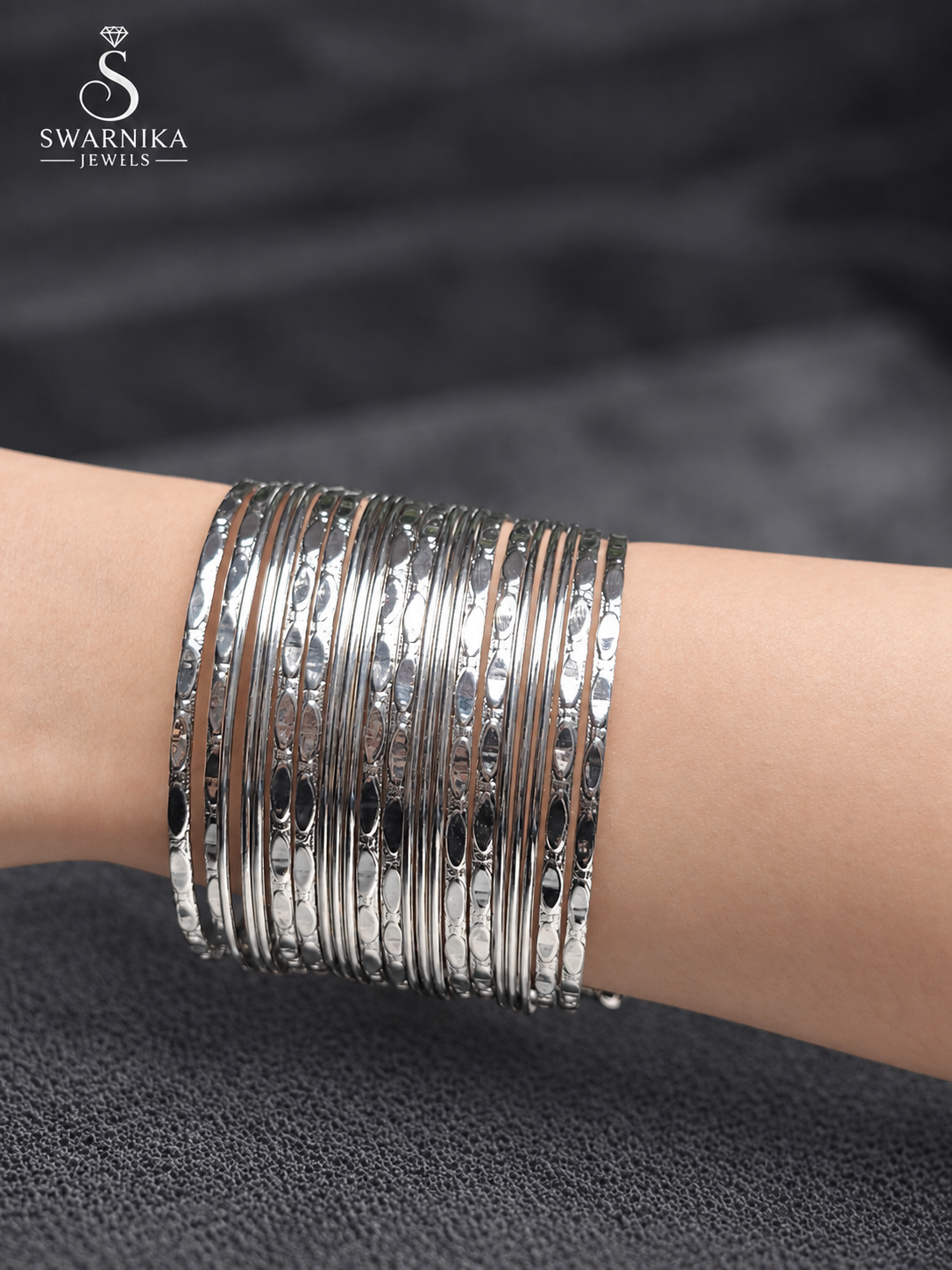 Gold Tone Cross Weave Layered Cuff Kada view 1