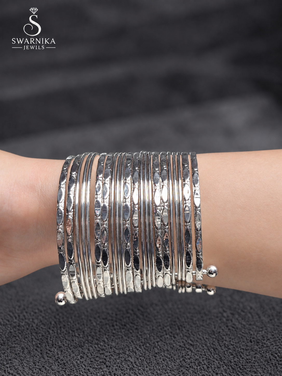 Gold Tone Cross Weave Layered Cuff Kada view 2