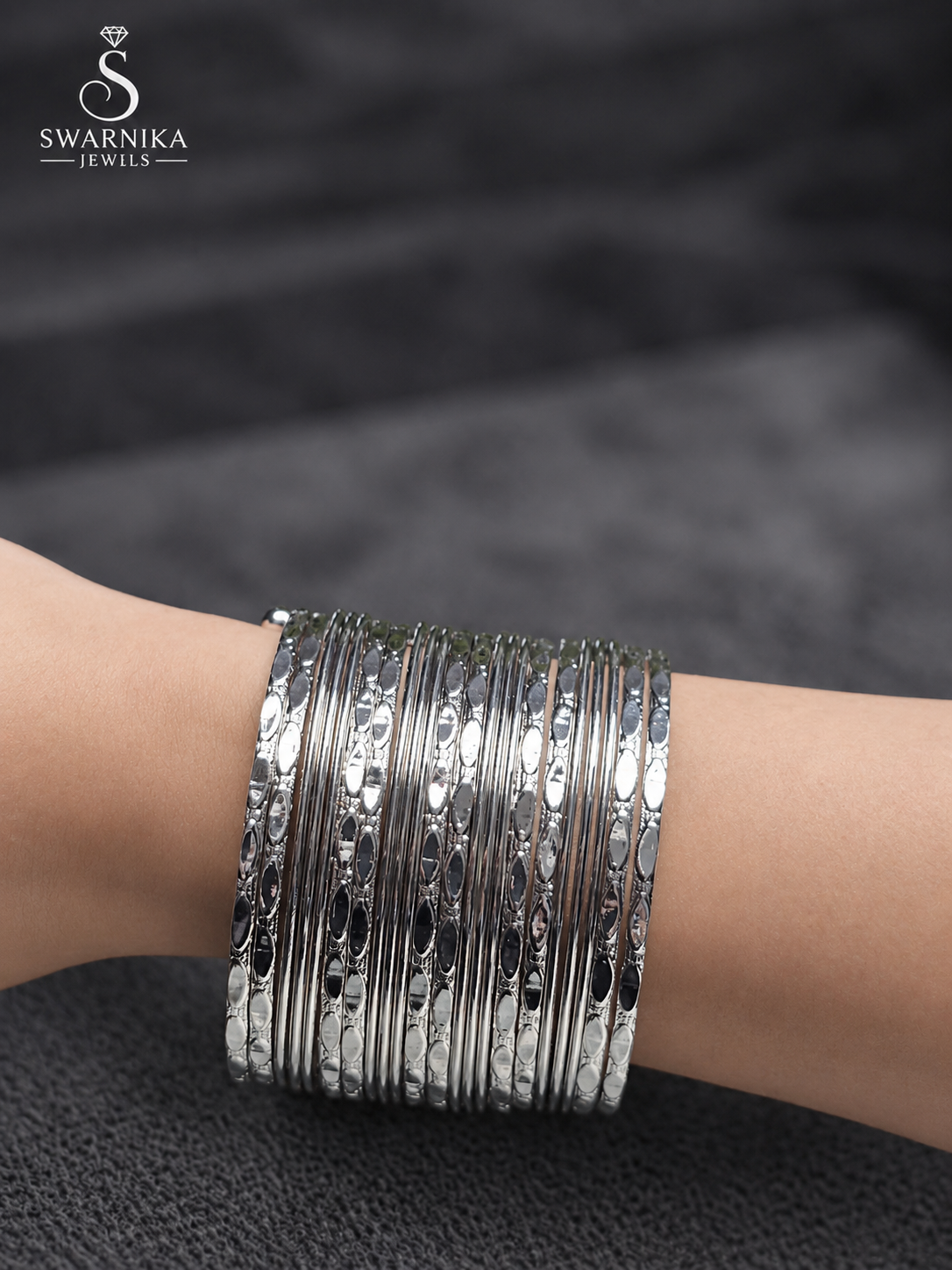 Gold Tone Cross Weave Layered Cuff Kada view 3