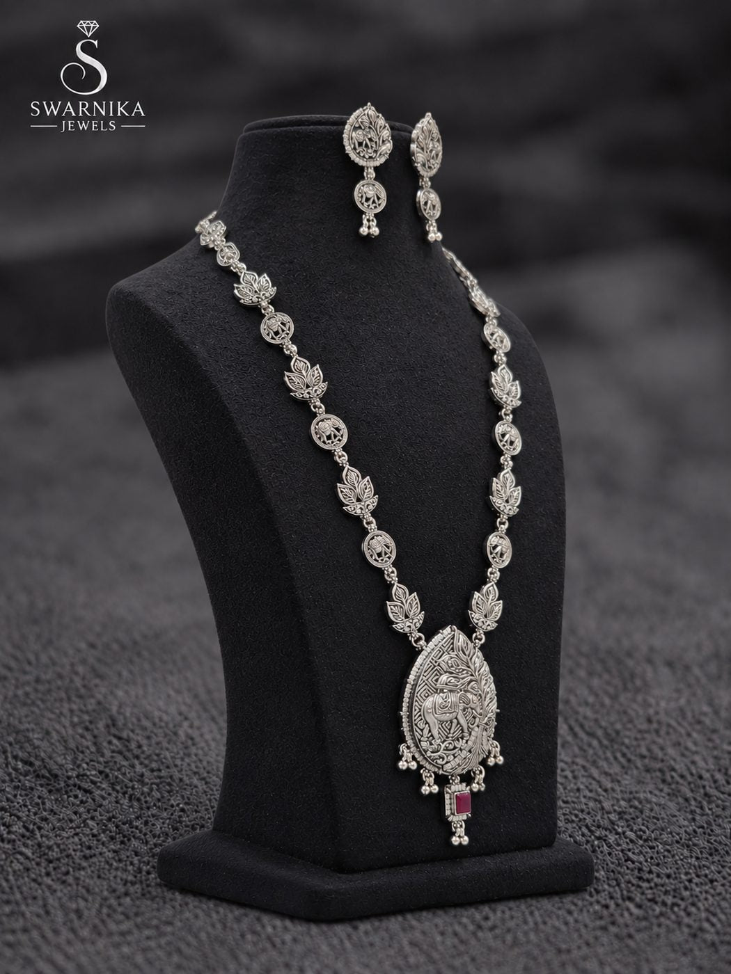 Grand Oxidised Bridal Haar Set view 2