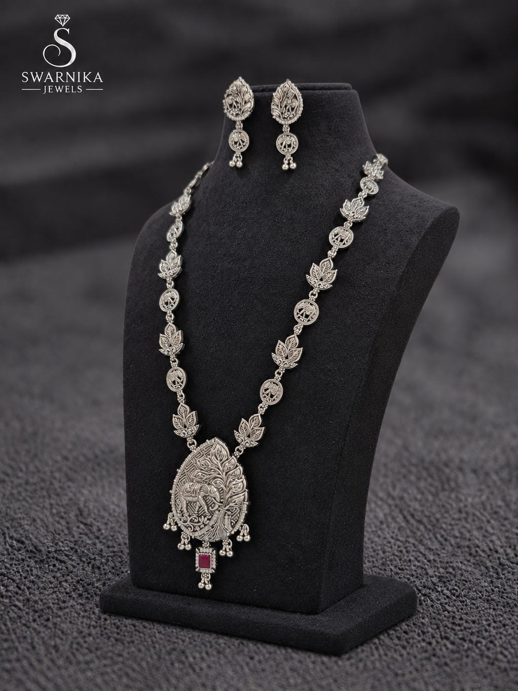 Grand Oxidised Bridal Haar Set view 3