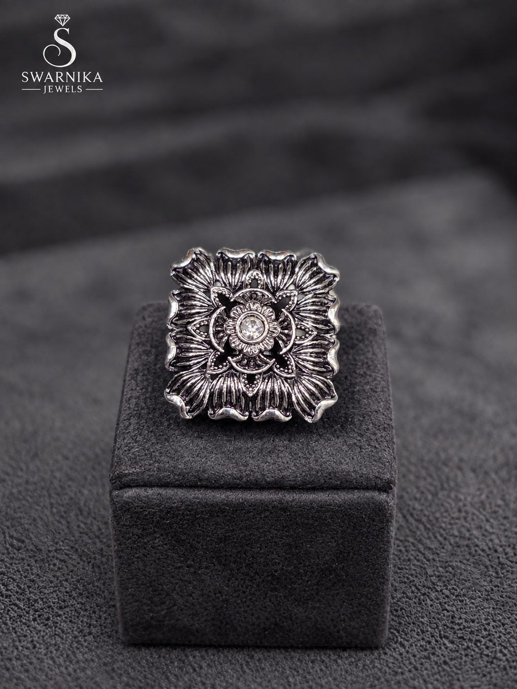 Granulated Border Statement Ring view 1