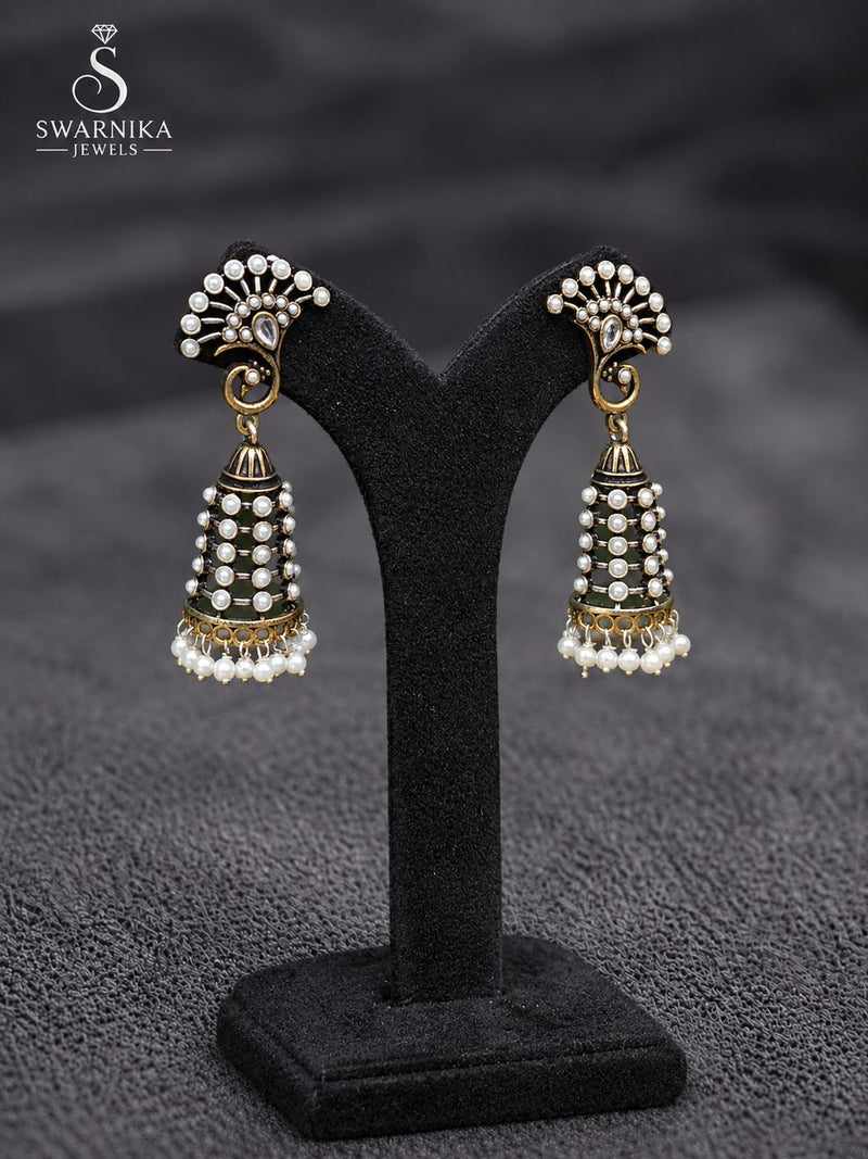 Heavy Oxidised Cutwork Festive Jhumkas