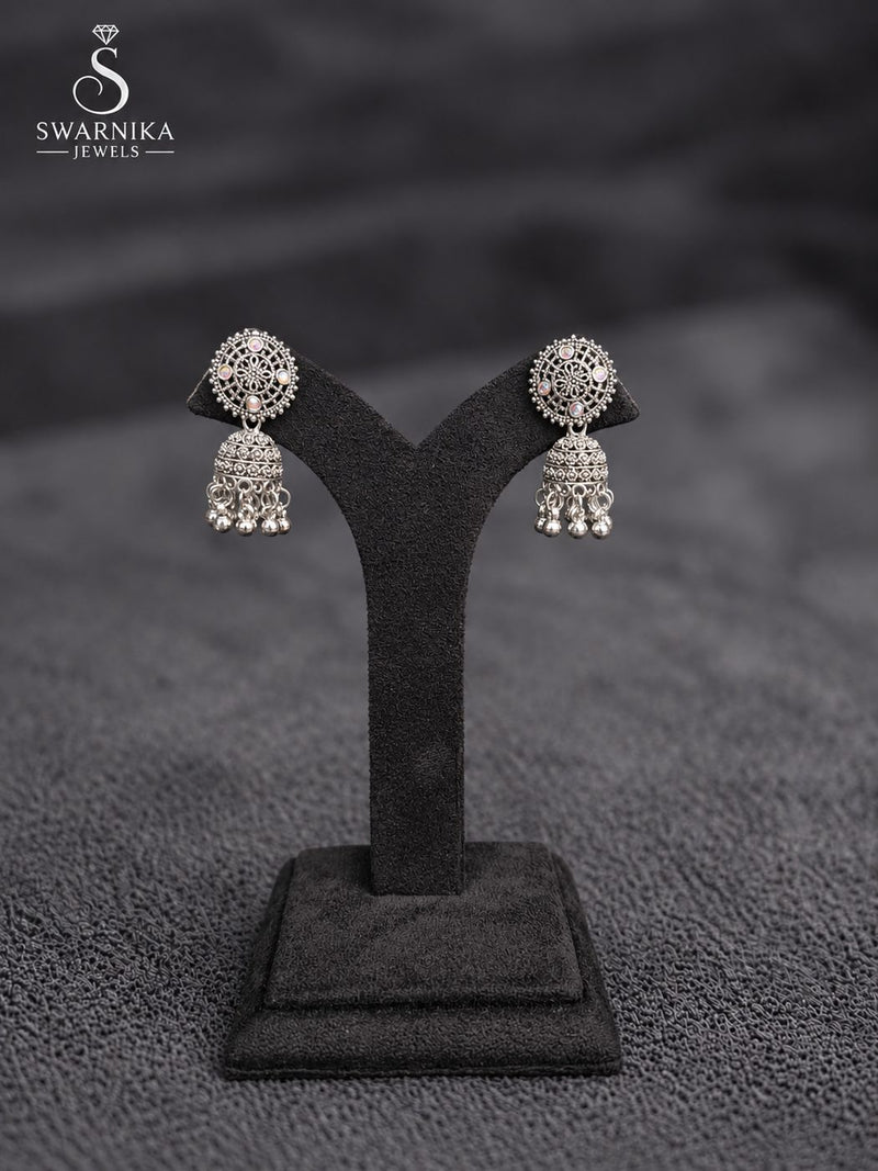 Lace Frame Sparkle Mini Jhumkas