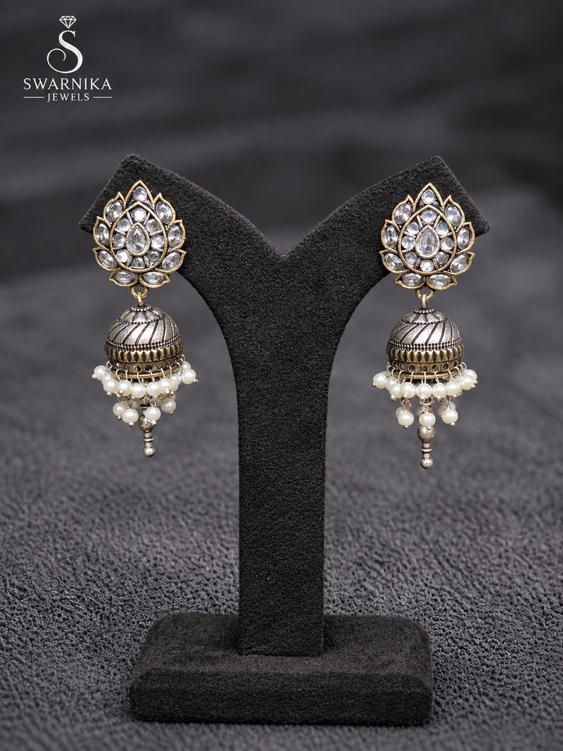 Layered Temple Chain Drop Jhumkas