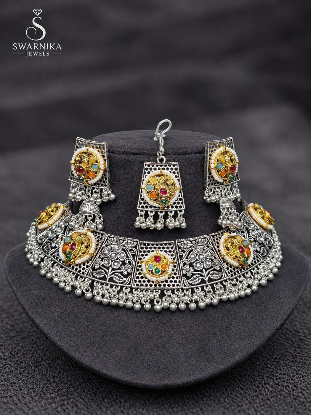 Lux Filigree Bridal Haar Necklace Set view 1