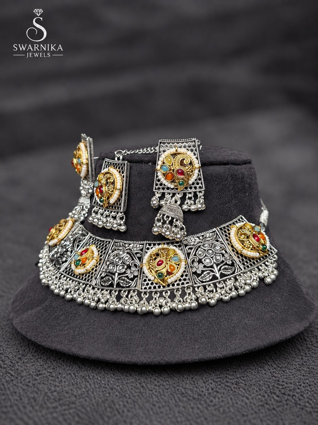 Lux Filigree Bridal Haar Necklace Set view 3