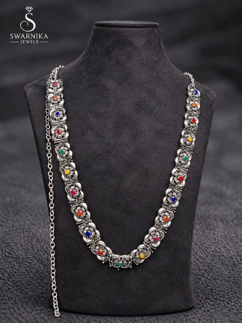 Multicolour Stone Floral Oxidised Kandoro