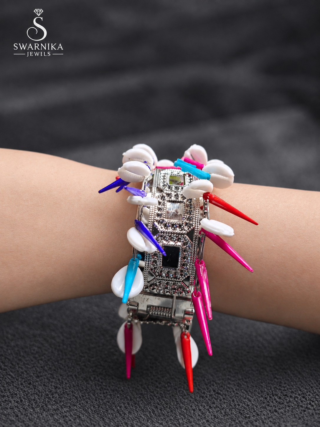 Neon Spike Cowrie Fusion Statement Kada view 1