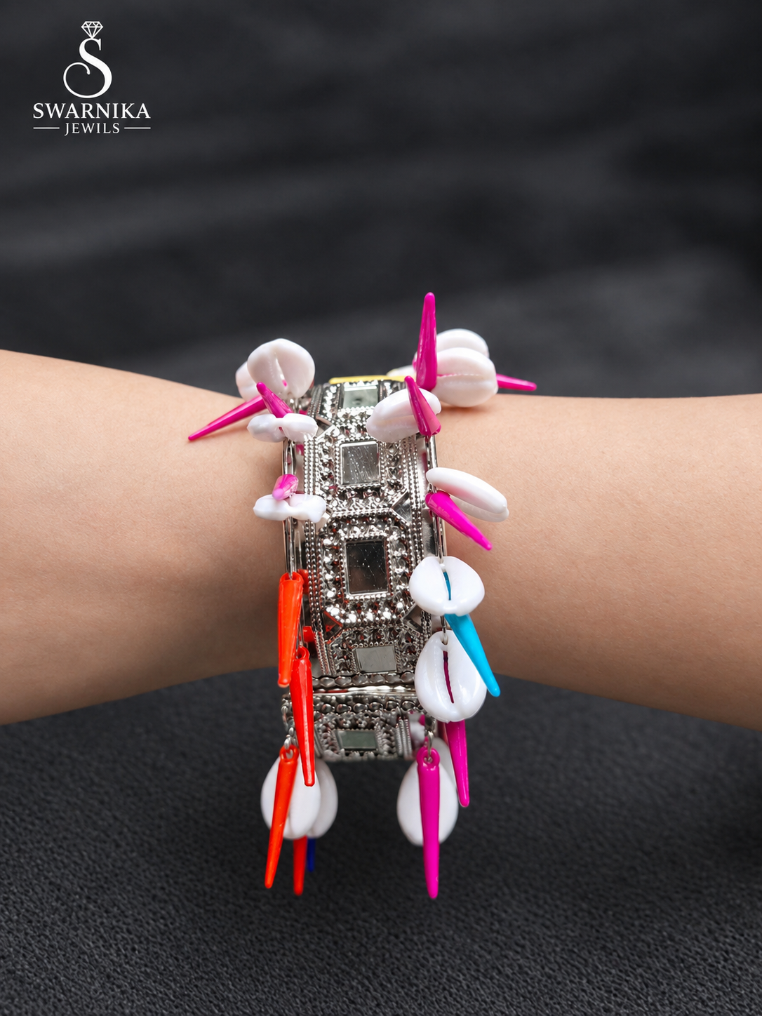 Neon Spike Cowrie Fusion Statement Kada view 2