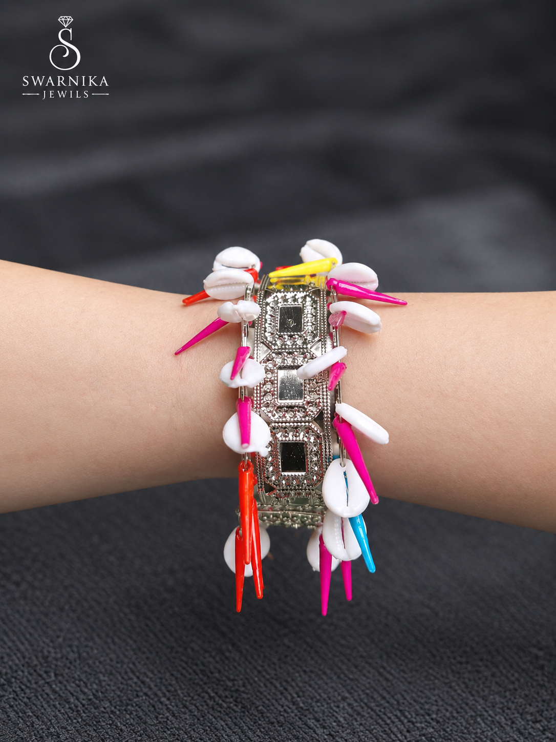 Neon Spike Cowrie Fusion Statement Kada view 3