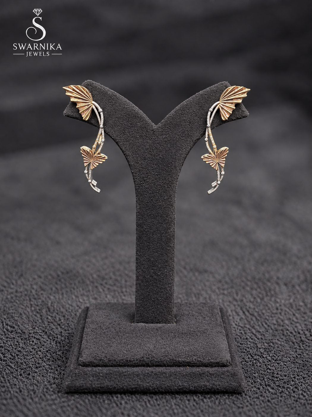 Oxidised Floral Cluster Statement Jhumkas view 1