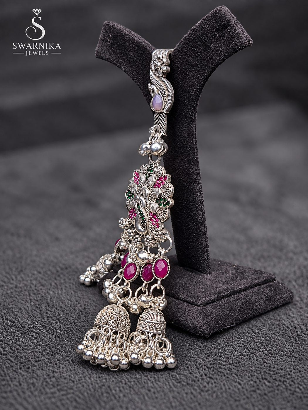 Peacock Magenta Enamel Oxidised Judo view 3