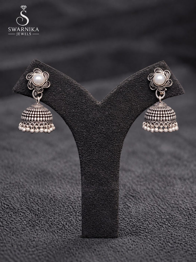Polished Bell Crystal Accent Jhumkas