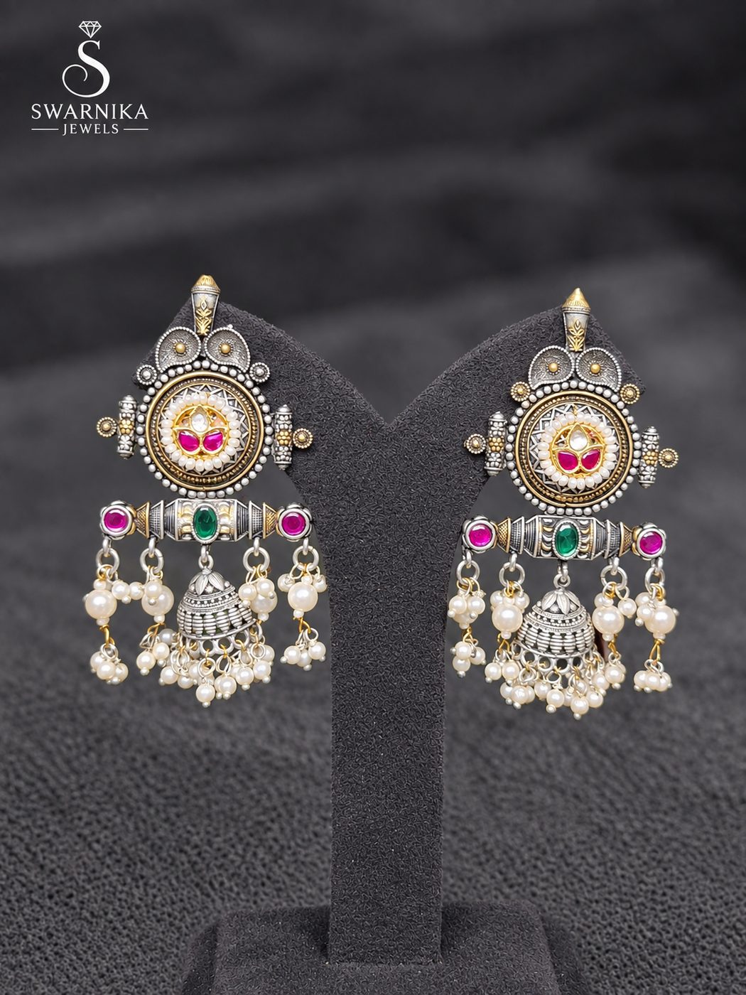 Royal Filigree Long Statement Jhumkas view 1