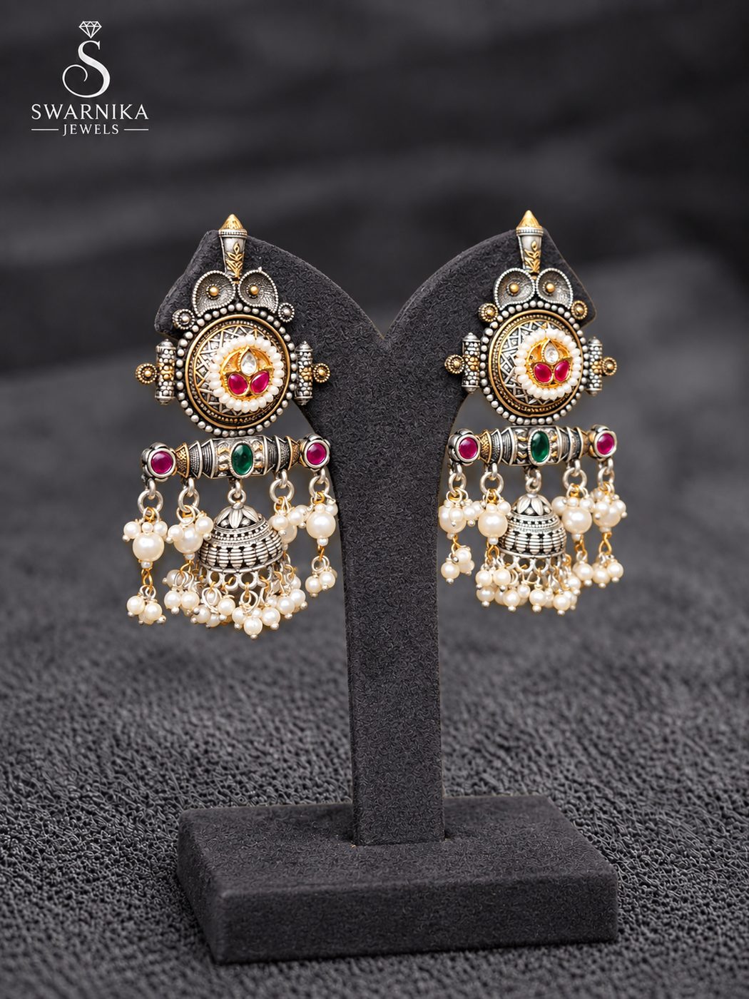 Royal Filigree Long Statement Jhumkas view 2