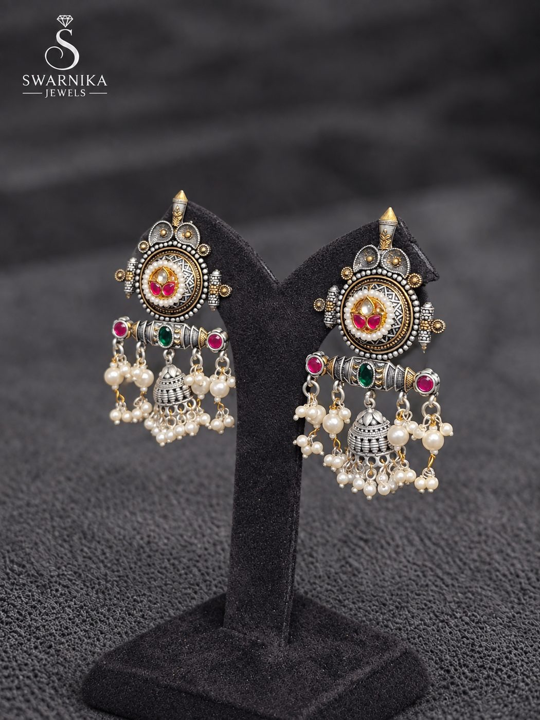 Royal Filigree Long Statement Jhumkas view 3