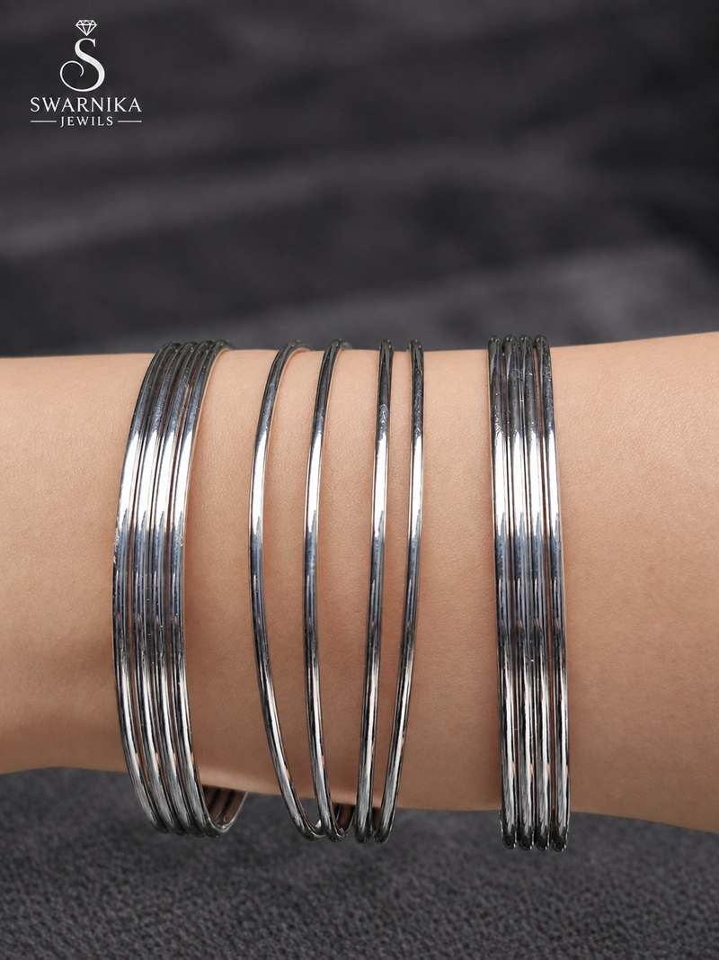 Sleek Multi-Strand Silver Tone Cuff
