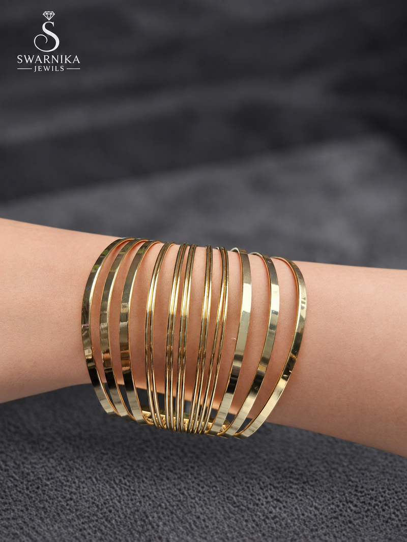 Stacked Flat Band Silver Modern Kada