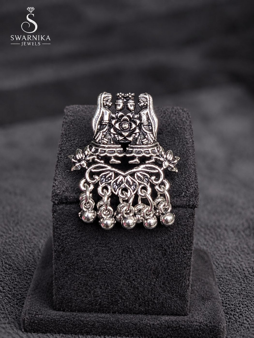 Star Mandala Oxidised Finger Ring view 1