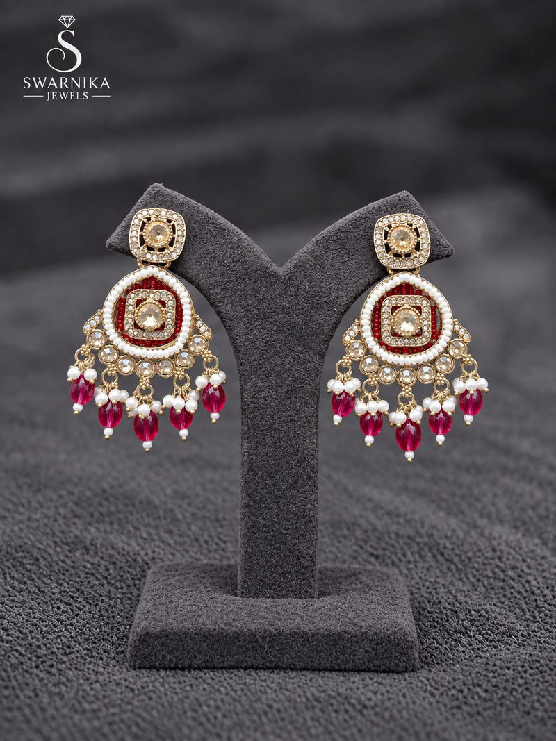 Temple Bell Oxidised Pearl Tip Jhumkas