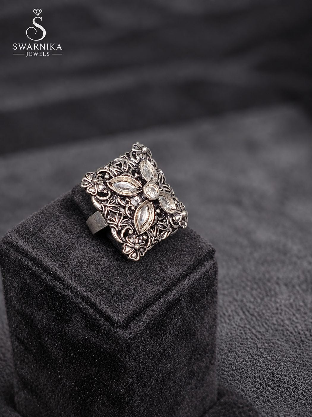 Twin Layer Mandala Finger Ring view 2