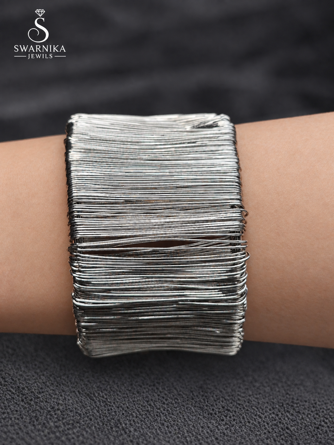 Wrapped Gold Multi-Wire Wide Festive Cuff view 1