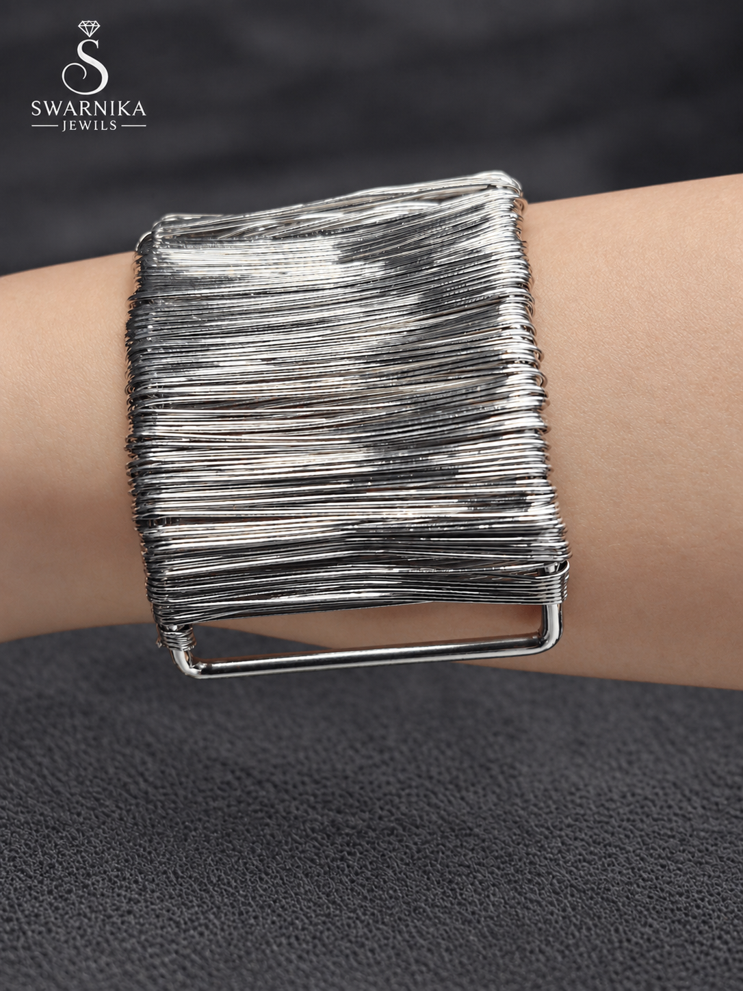 Wrapped Gold Multi-Wire Wide Festive Cuff view 2